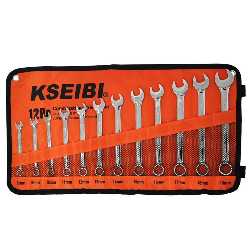 Kseibi 12件两用扳手套装 8-19mm 带布袋