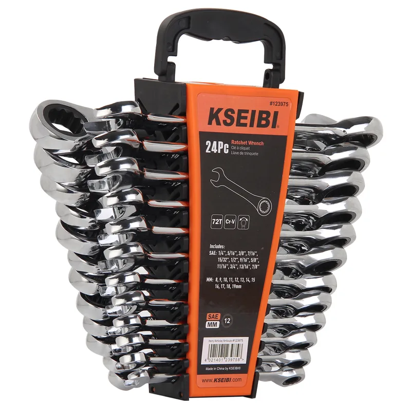 KSEIBI 24件棘轮两用扳手套装，公制和SAE