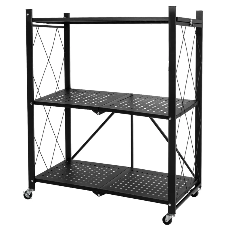 Kseibi Folding Mobile Steel Storage Rack - Black