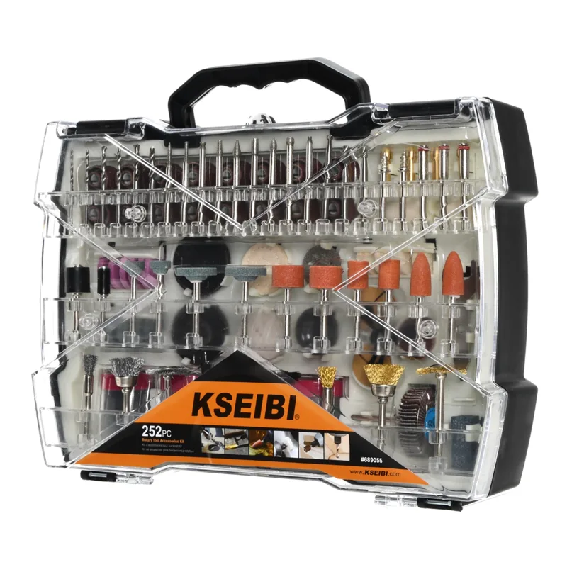 KSEIBI 252-Piece Rotary Tool Accessory Kit in Storage Case